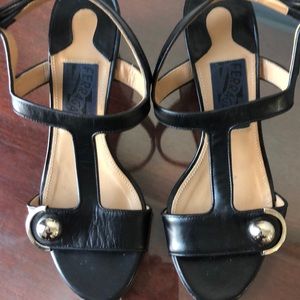 Fabulous Ferragamo black leather sandals